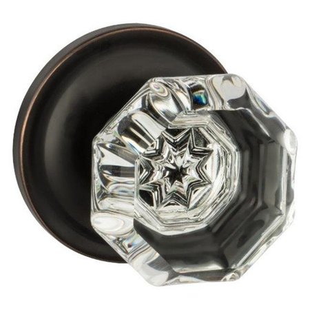 DYNASTY HARDWARE Dynasty Hardware 1830-PASS-10B Classic Rosette; Crystal Style Door Knob; Passage Function; Hall & Closet; Oil Rubbed Bronze 1830-PASS-10B